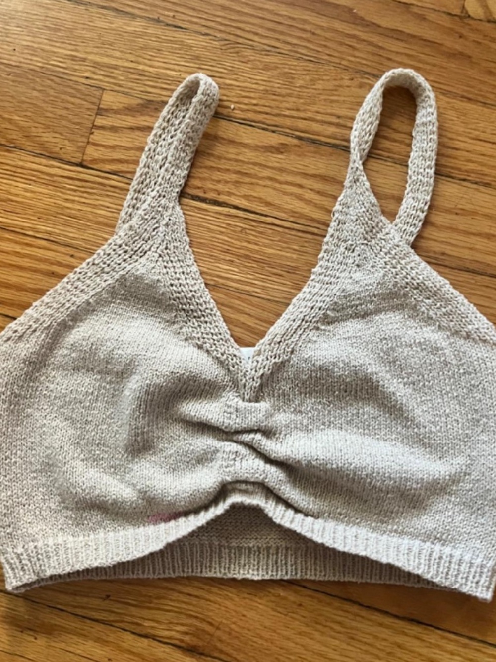 Dreamers by Debut Cream Knit Crop Top EUC Size s/m